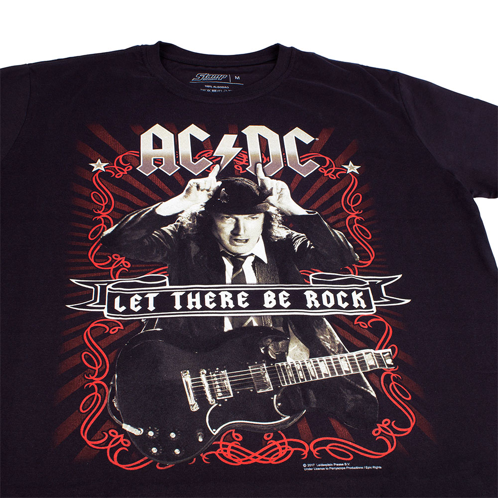 Camiseta ACDC Let There Be Rock Preta Oficial - Art Rock Camisetas
