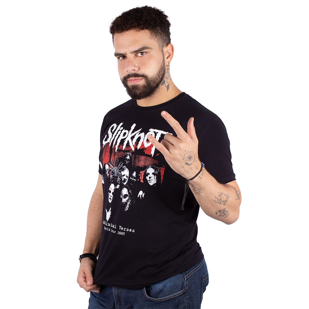 ミュージシャン Slipknot The Subliminal Verses T-shirt Camiseta Slipknot Subliminal Verses Preta Oficial - Art Rock