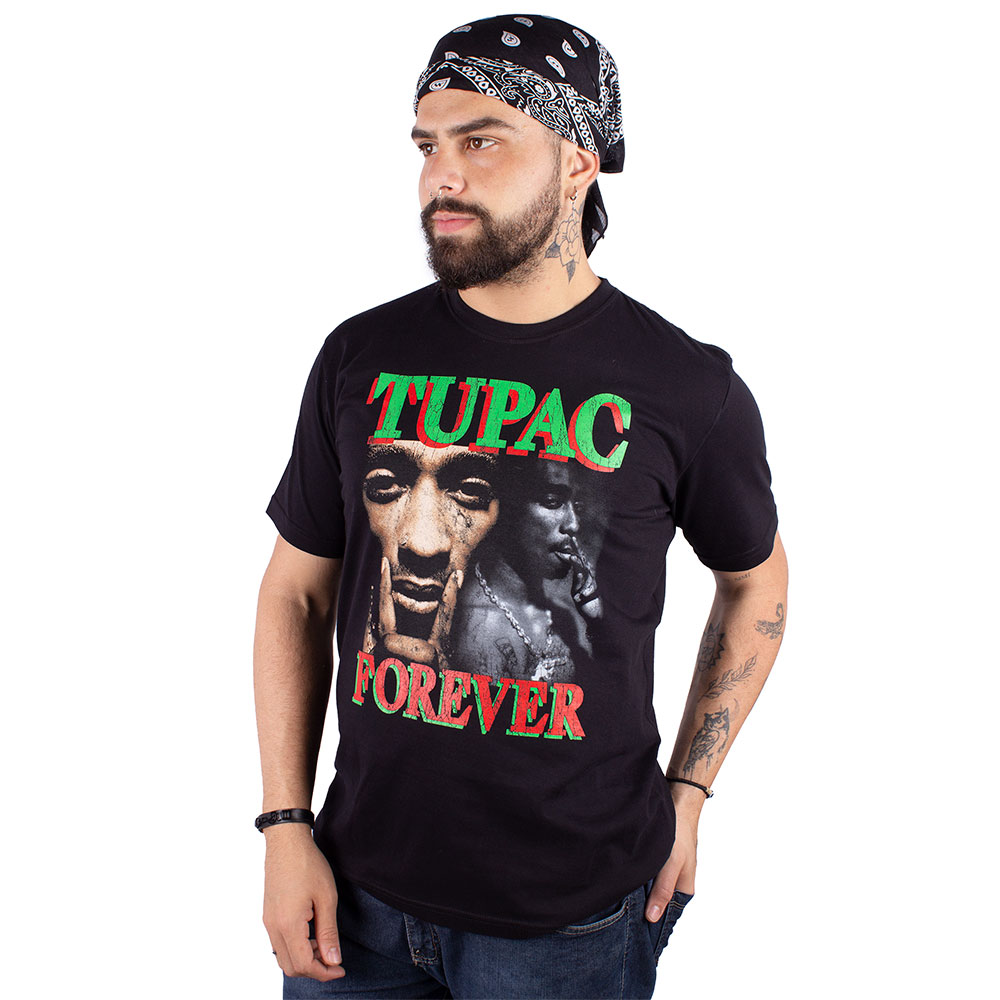 Camiseta Tupac Forever Preta Oficial Art Rock Camisetas Desde 1992
