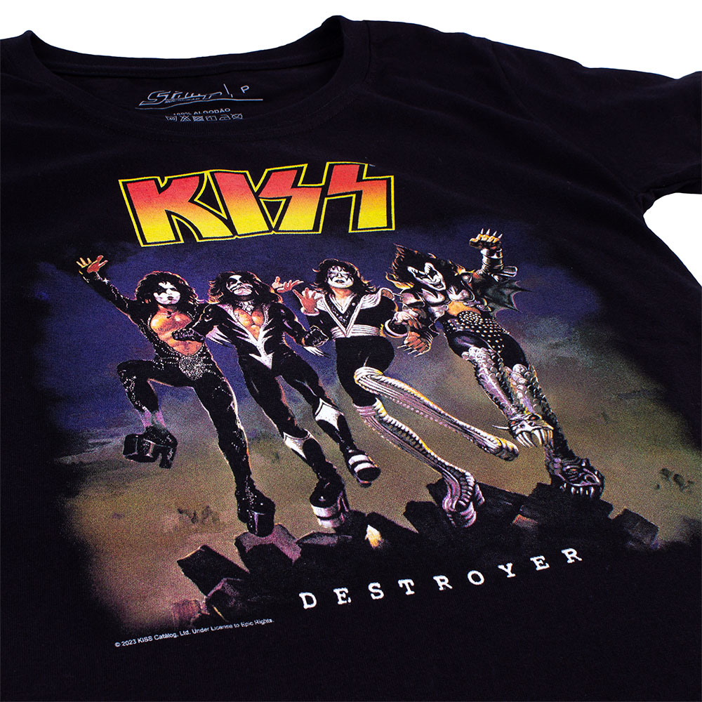 Camiseta Feminina Kiss Destroyer - Art Rock Camisetas - Desde 1992