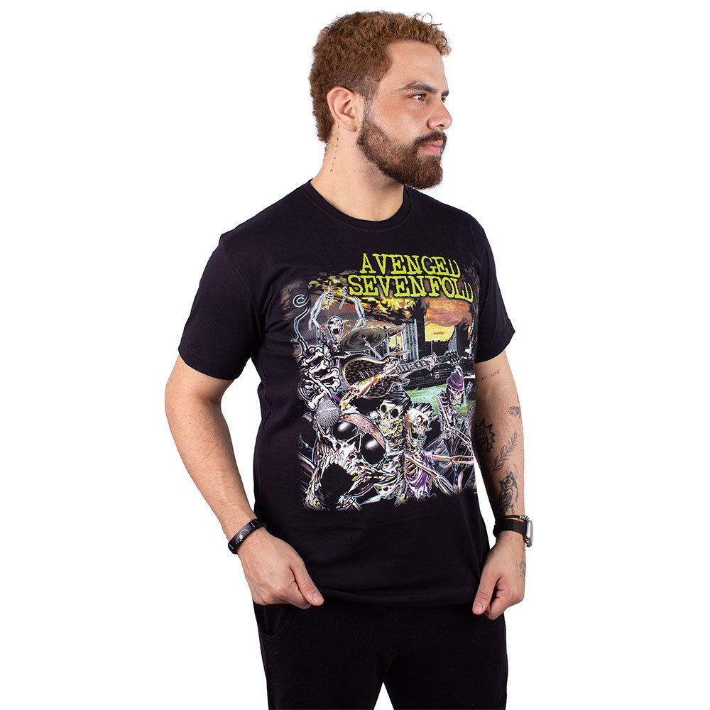 Camiseta Avenged Sevenfold Live In The LBC Preta Oficial - Art