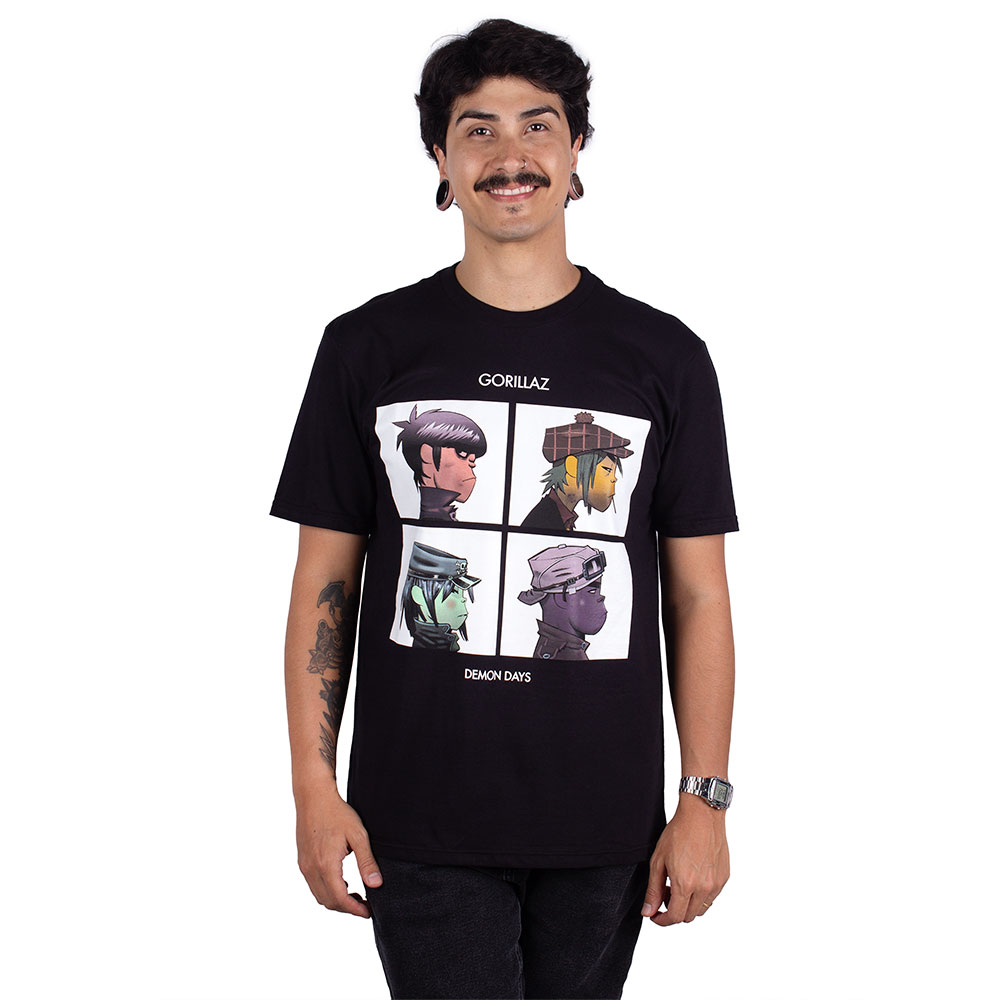 Camiseta Gorillaz Demon Days Preta Oficial - Art Rock Camisetas