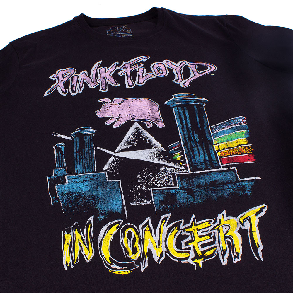 Camiseta Pink Floyd In Concert Preta Oficial - Art Rock Camisetas