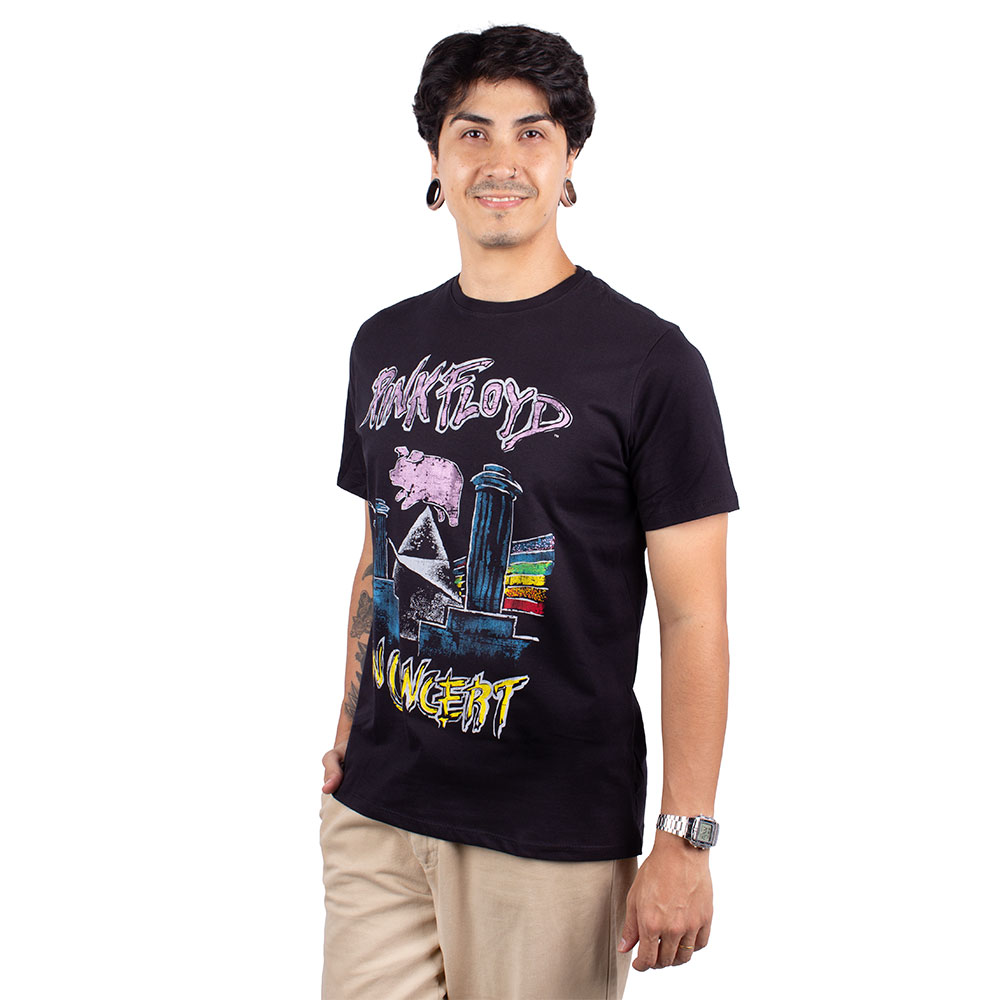 Camiseta Pink Floyd In Concert Preta Oficial - Art Rock Camisetas