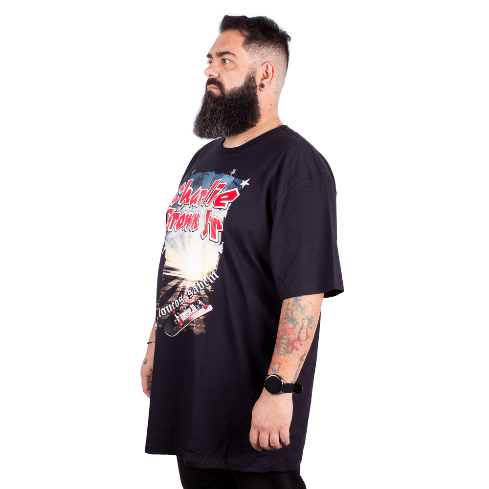 Camiseta Charlie Brown Jr. Só Os Loucos Sabem Preta Oficial - Art