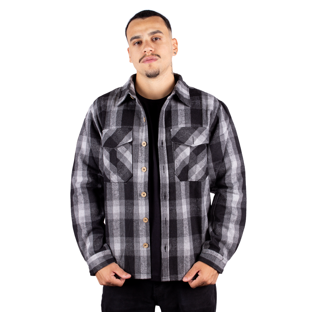 Camisa Flanela Wrangler Grande E Alta - Xadrez Preto/Cinza 5G