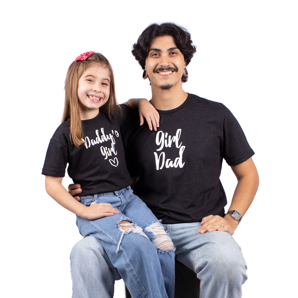 Tal Pai Tal Filha Camiseta Pai de Menina Art Rock Camisetas