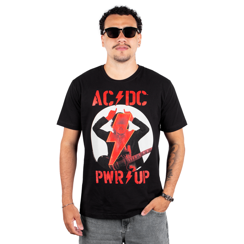 ウェア acdc Camiseta ACDC Power Up Lightning Preta Oficial - Art Rock