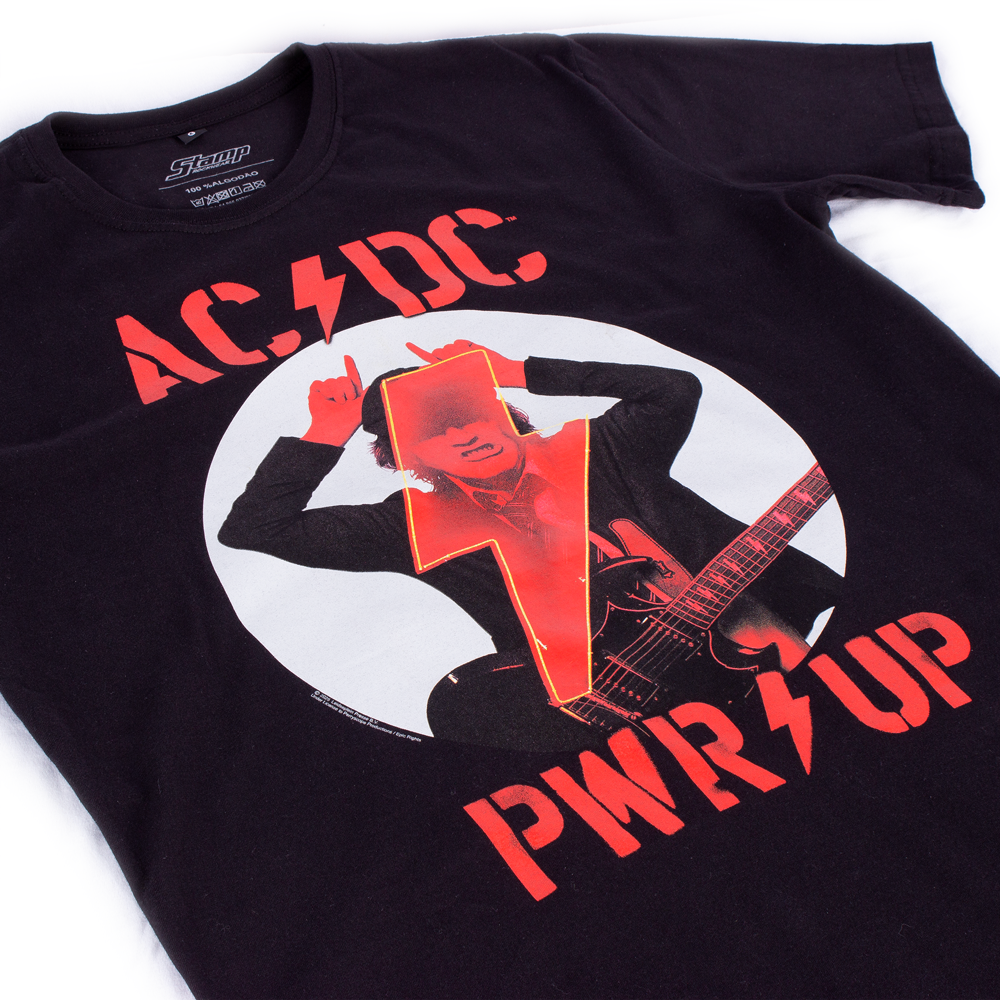 Camiseta ACDC Power Up Lightning Preta Oficial - Art Rock