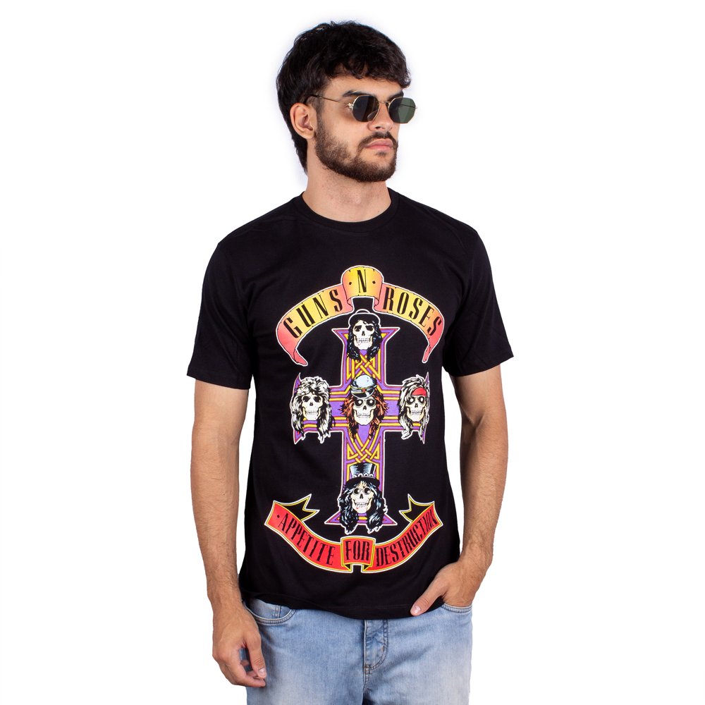Camiseta Guns N' Roses Appetite for Destruction Preta Oficial
