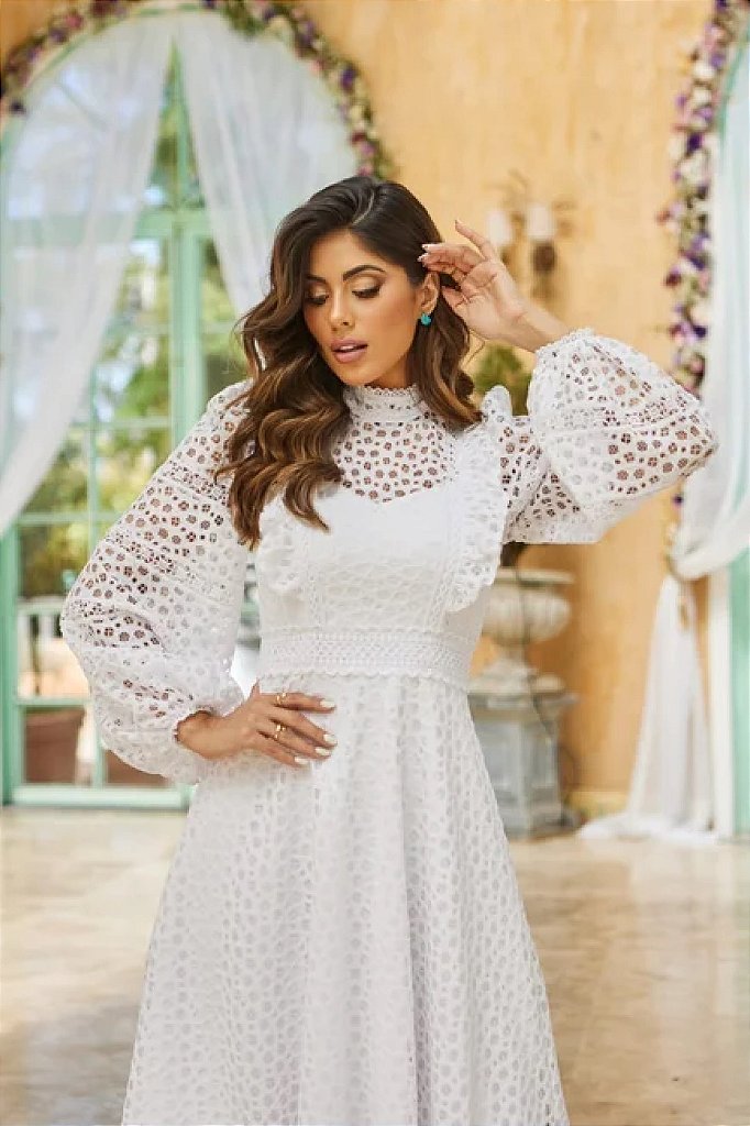 shopee white dress puff sleeve puff dress French Style Dress Waist Slimming Square Collar Temperament Long Dress quarter sleeves and tiered skirt provide a flowy look and feel Shop dress white for Sale