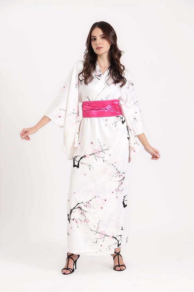 KIMONO LONGO SAKURA - Flor de Fogo Kimono