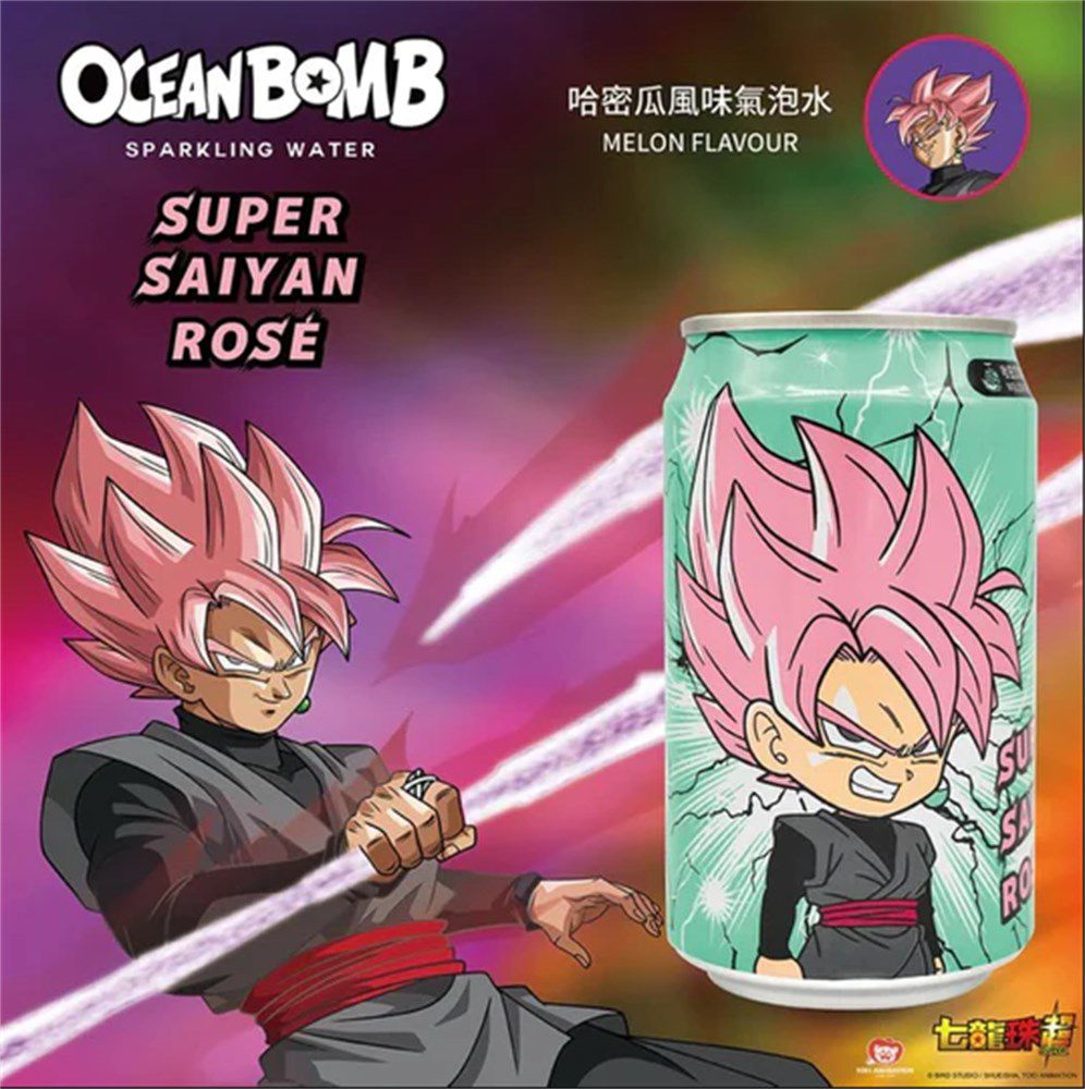 Refri Dragon Ball Super Saiyajin Rose Melão 330 ml - Made In Korea