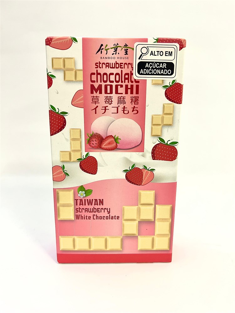 Mochi morango com chocolate Branco - cx 120g - Made In Korea Minas