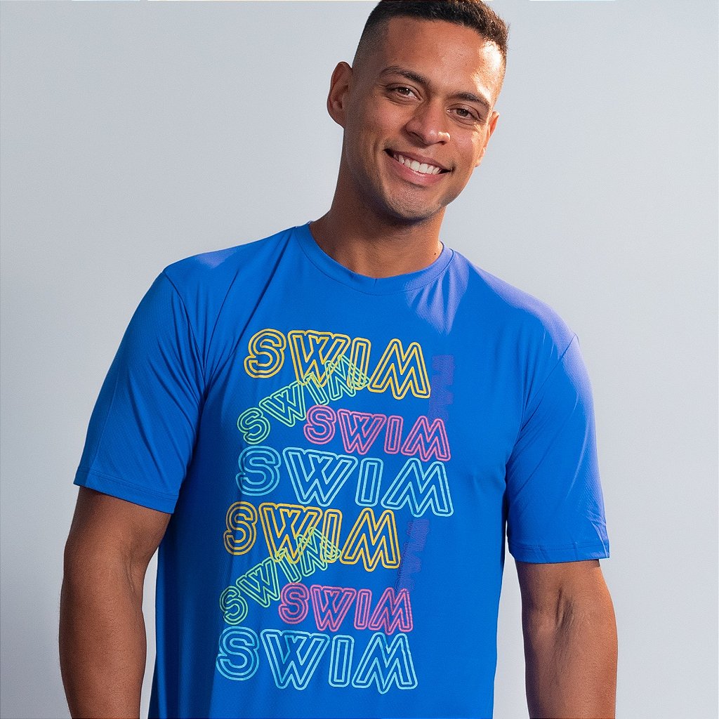 Camiseta Dry Fit Tradicional Azul - Swim Swim - Veloder