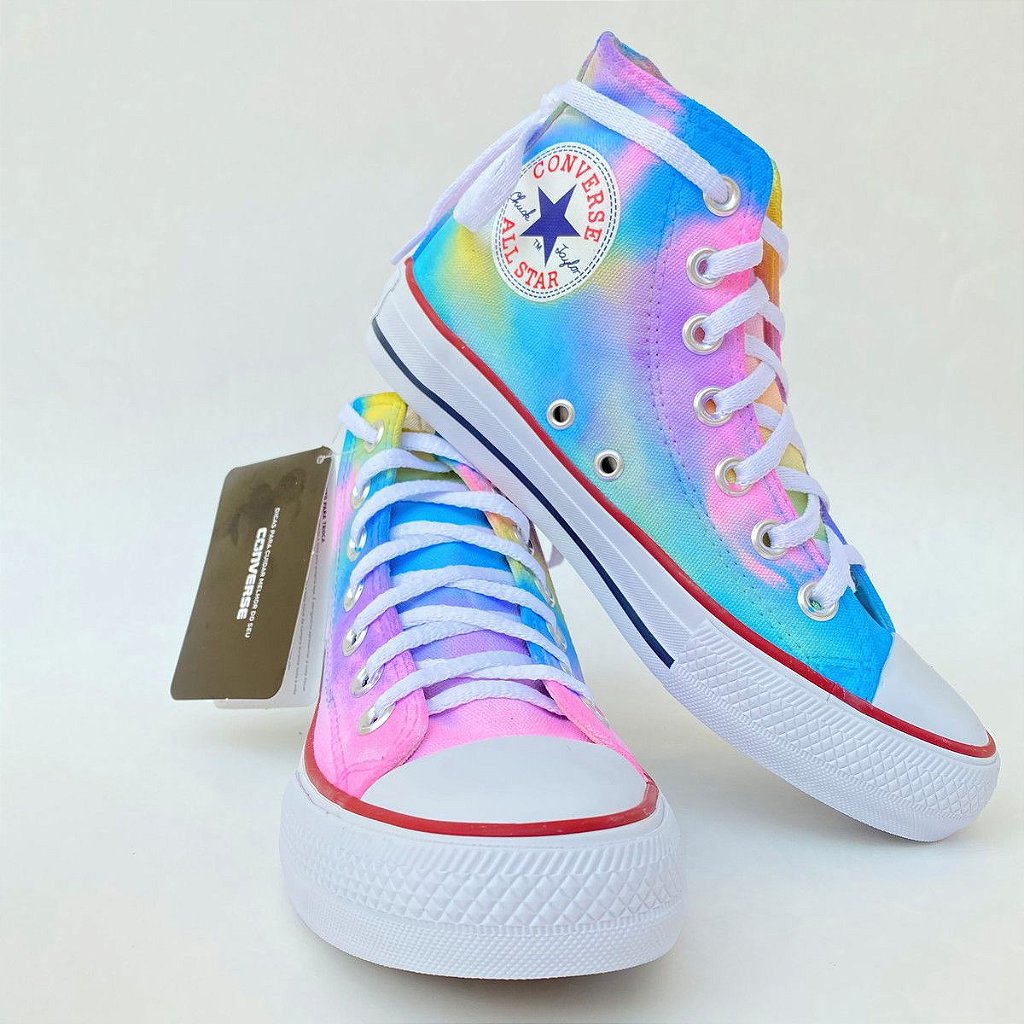 all star colorido cano baixo