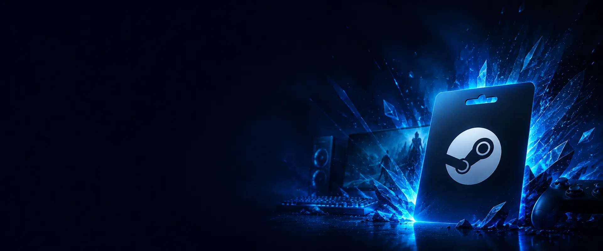 Gift Card Steam digital para adicionar créditos à Carteira Steam