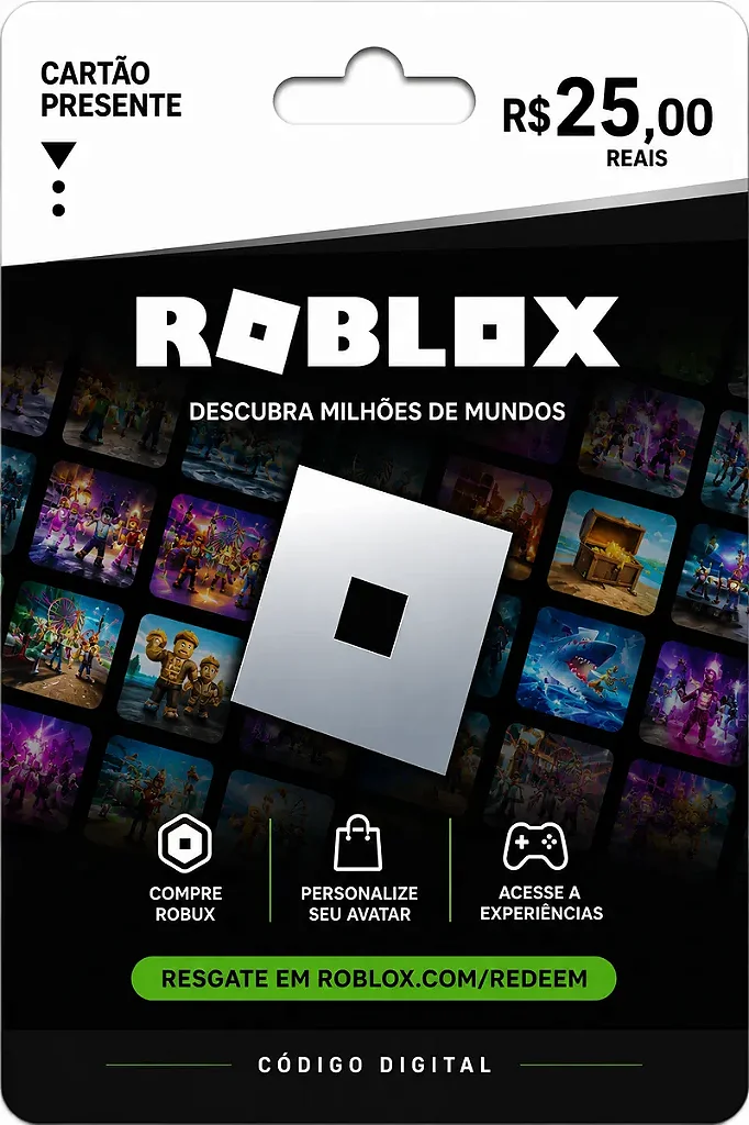 Cartão Presente Roblox R$ 25