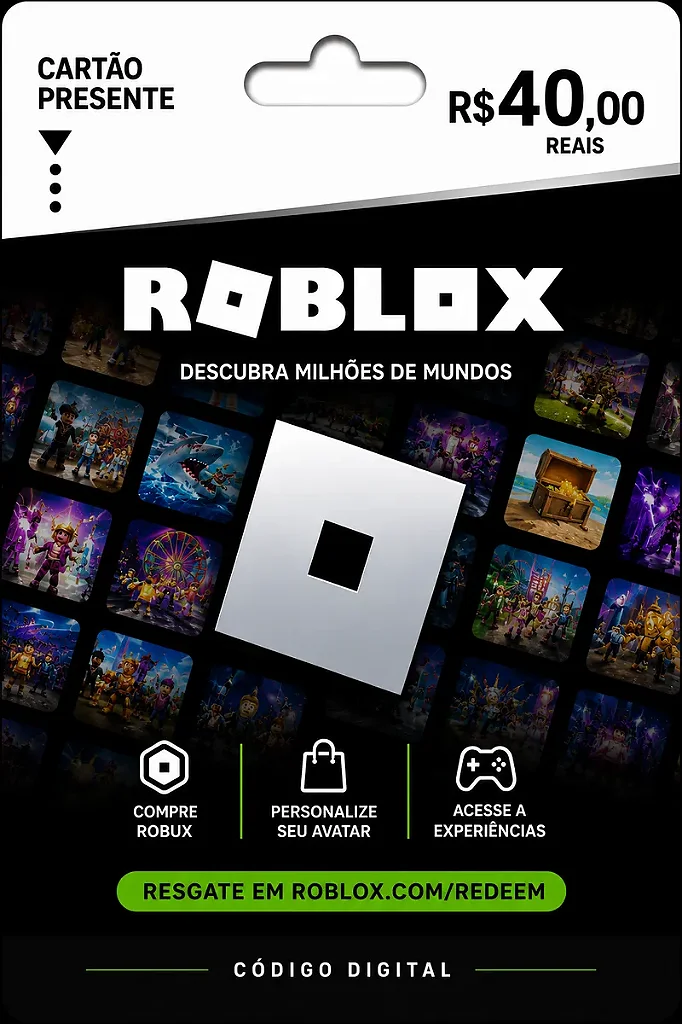 Cartão Presente Roblox R$ 40