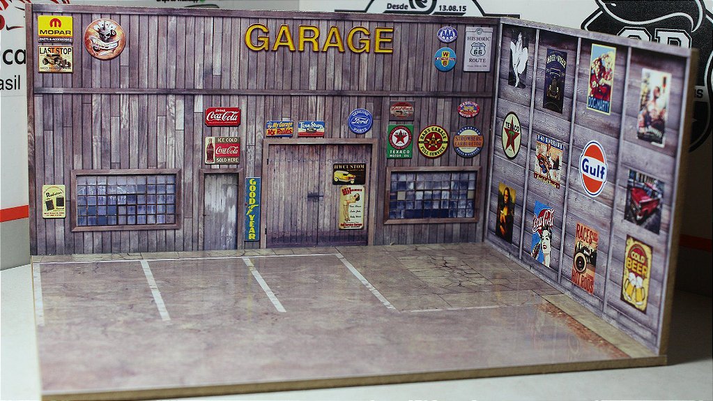 Diorama Garage - 1/64 - MDF - Minicars Brasil