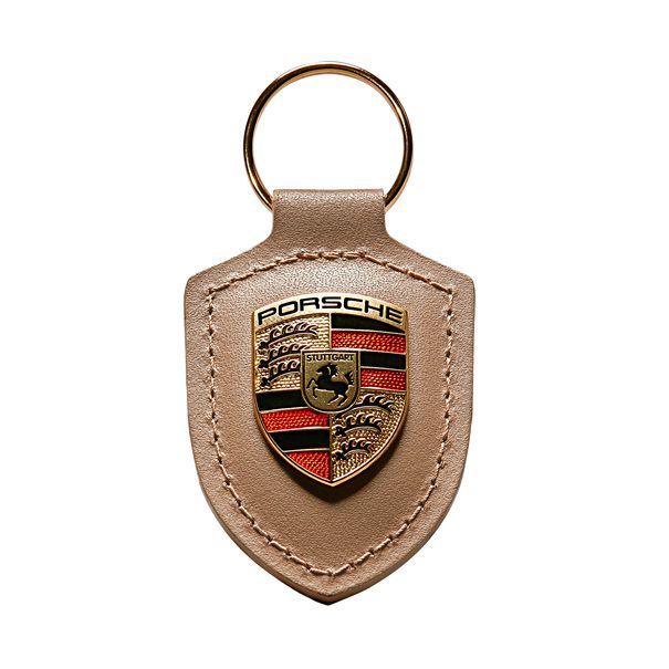 Porscheベア Chaveiro de Couro Porsche ( Bege) - Boutique Porsche Center Belo