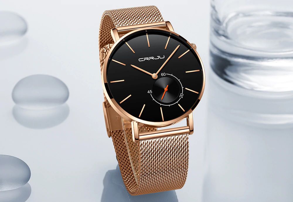 Relógio Super Fino Elegante Masculino WWOOR Discreto Luxo