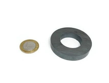 Imã de Ferrite Anel 60mmx10mm com Furo 32mm - Dicomag