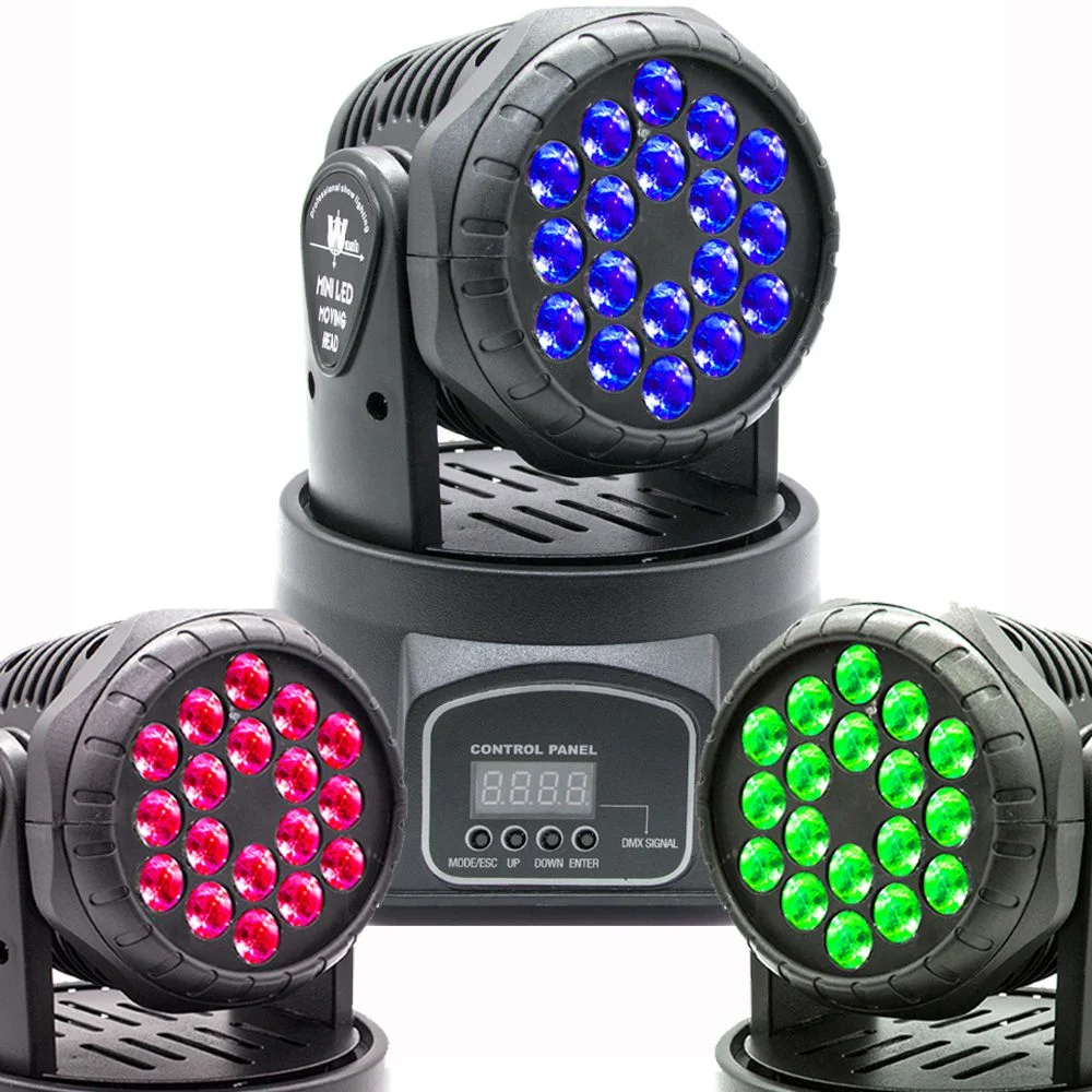 MINI MOVING WASH 18X3W RGB - R2 Luz | Iluminação Profissional