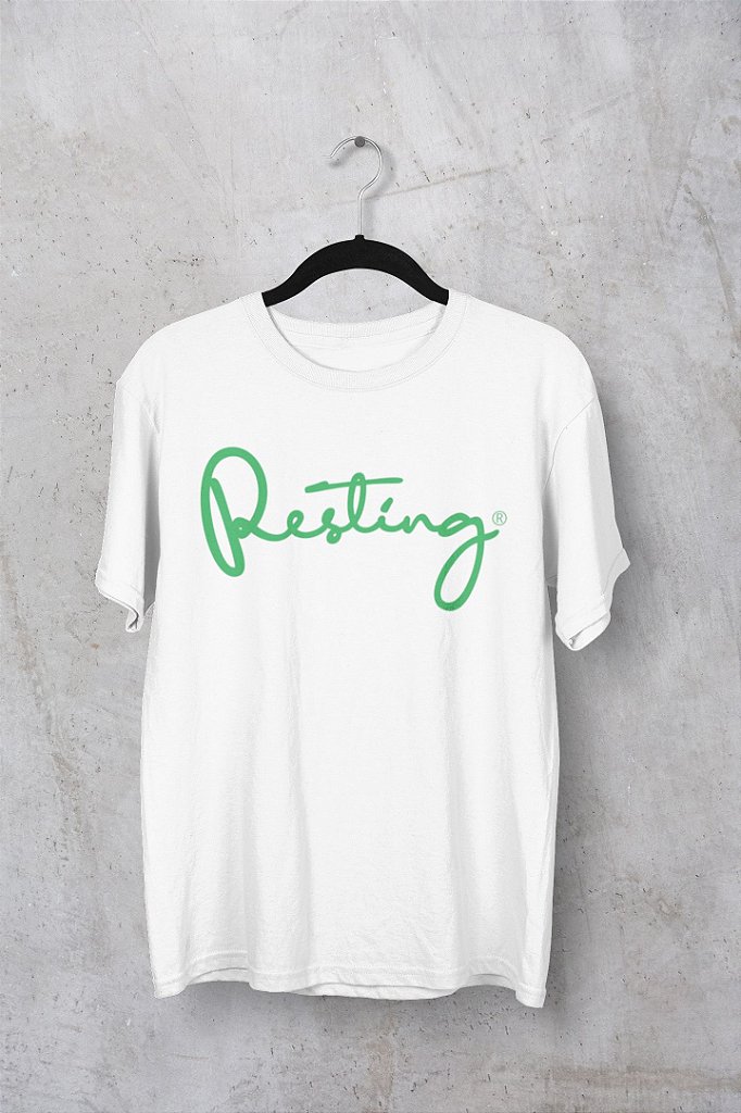Camiseta Branca Escrita Verde Resting - Frete Grátis Em Compras Acima De  R$250,00 - RESTING