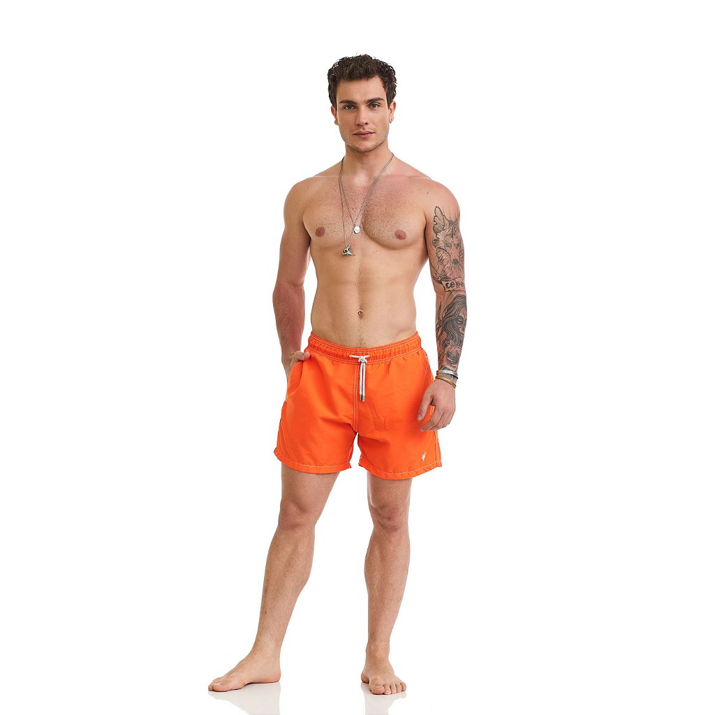 Shorts soltinho c/ detalhes laranja PERFECT WAY