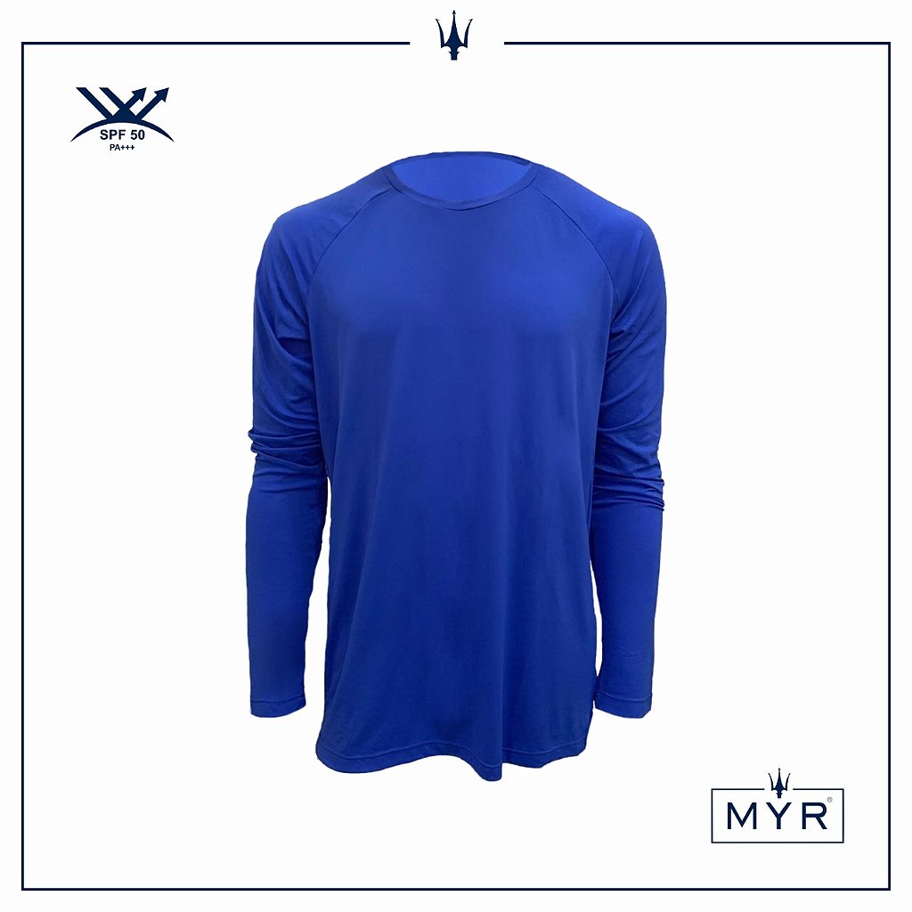 Camiseta UVSKIN manga longa azul bic palm - MYROFICIAL