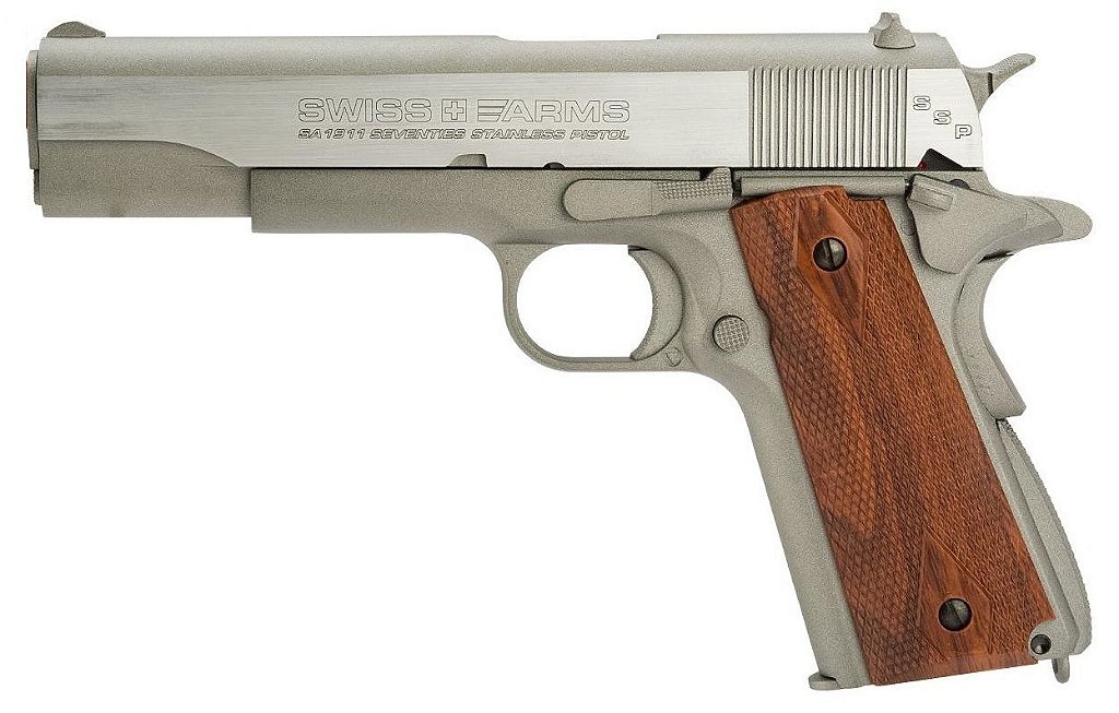 Pistola Airgun 1911 Silver Swiss Arms Co2 4,5mm - Full Metal - E&G