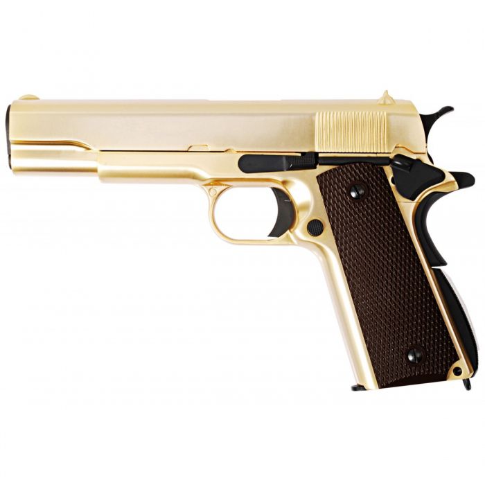 Pistola Airsoft 1911 WE Gold GBB 6mm - Full Metal - E&G Comércio - Airsoft