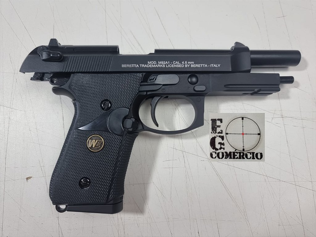 Pistola Airgun M9A1 Black WE Co2 4,5mm - Full Metal - E&G Comércio