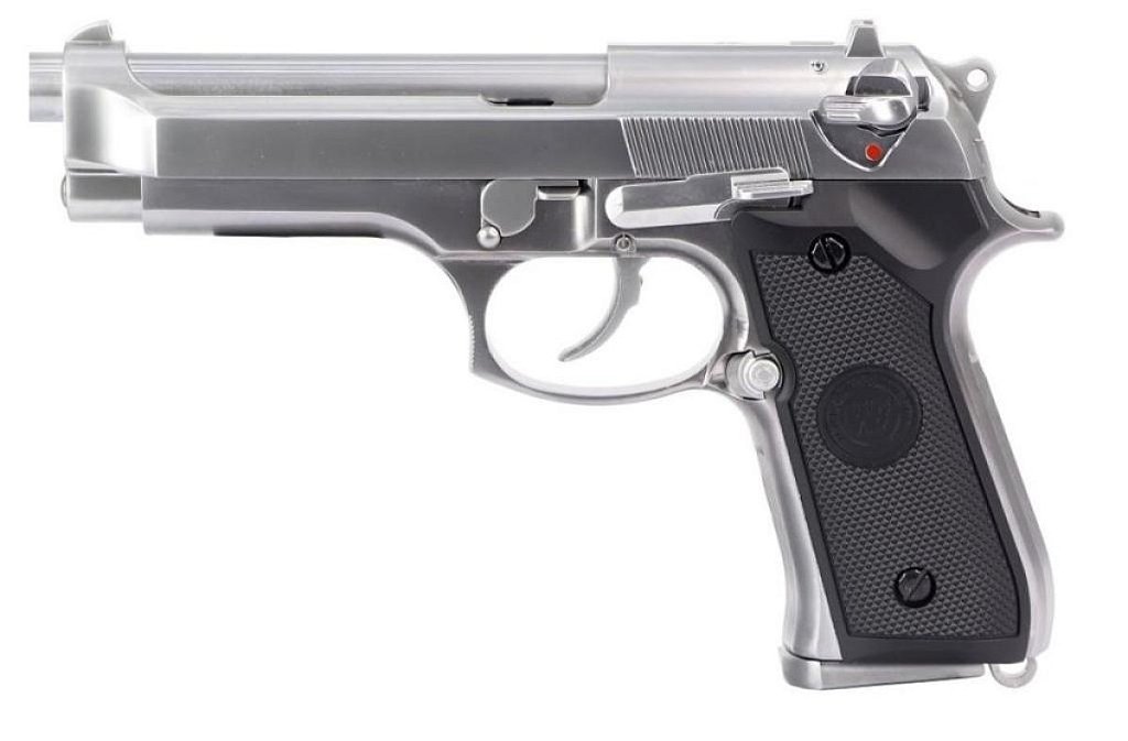 WE Beretta M92 Silver Full Metal Airsoft Gas Blowback Pistol 