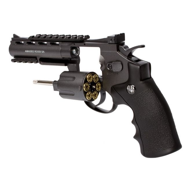 Revolver 38 De Pressão Gas Co2 6 Tiros 4 Oxidado Rossi Full Metal M701  4,5mm 