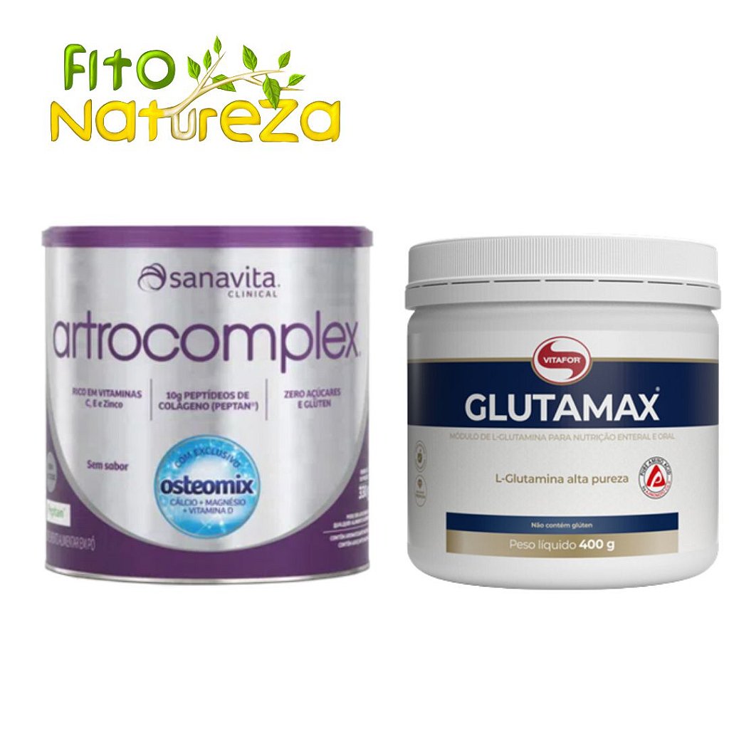ARTROCOMPLEX 330G / SANAVITA + GLUTAMAX 400G / VITAFOR - FITONATUREZA -  FitoNatureza