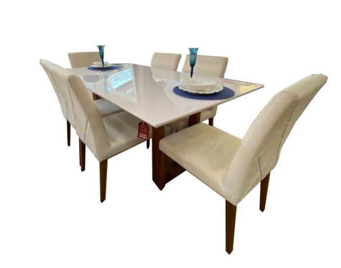 Conjunto mesa de Jantar Bella 1,80x1,00m c/ 06 cadeiras - Sylvia Design