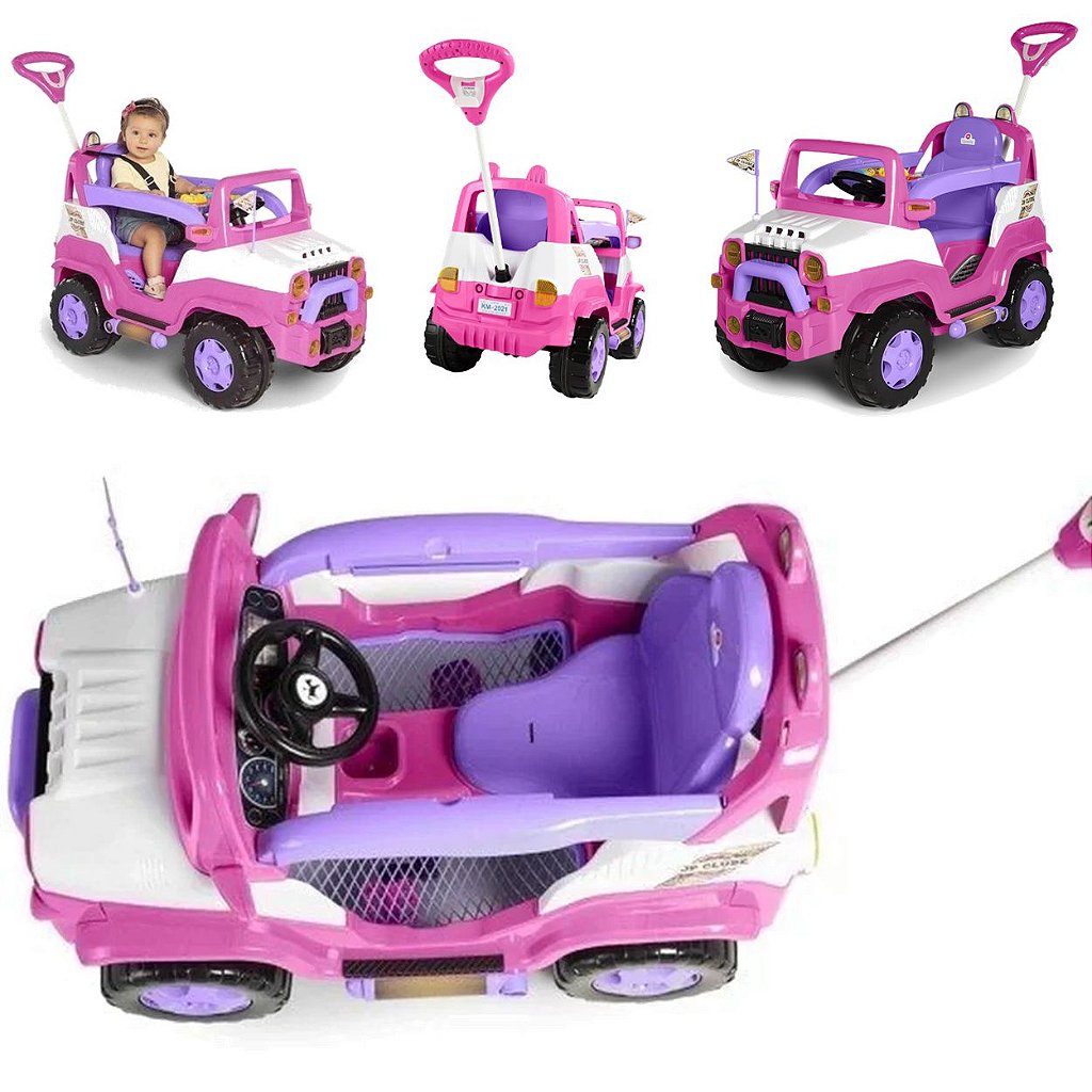 Carrinho de Passeio e Pedal para Bebe Calesita Diipi Rosa - Maçã Verde Baby