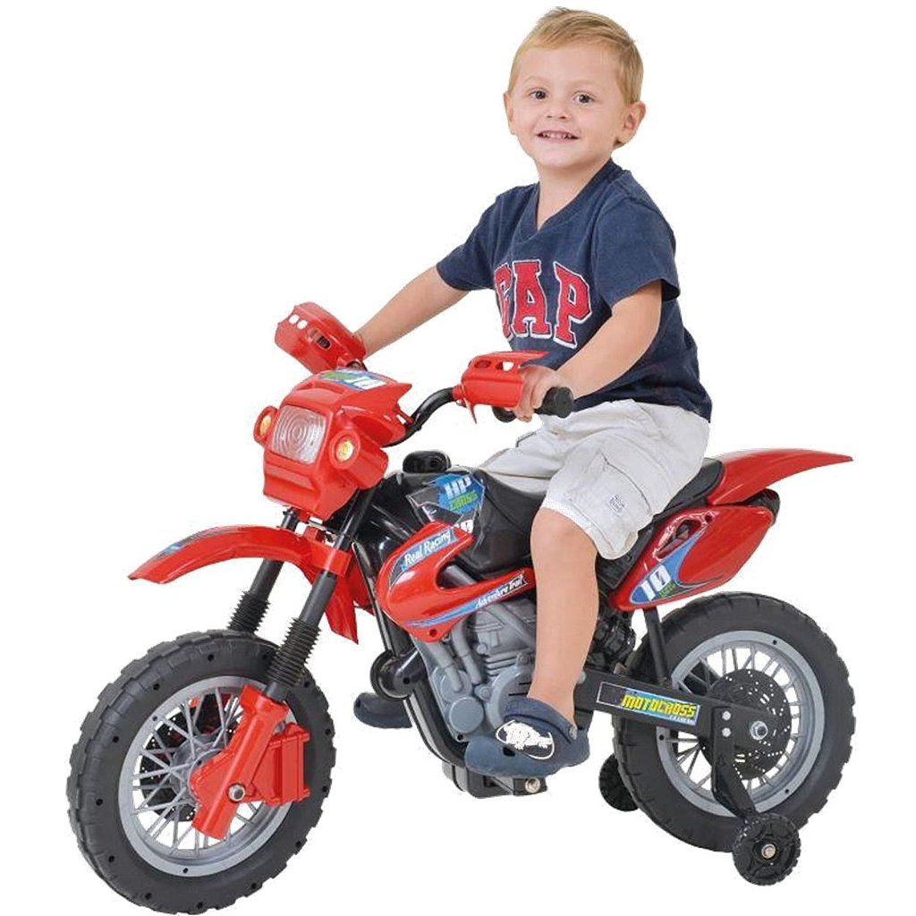 Moto Eletrica Infantil Xplast Motocross 6V Vermelha - Maçã Verde Baby