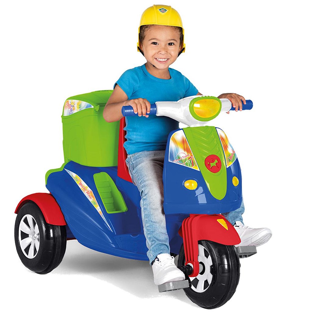 Motoca Infantil Azul Diversão Triciclo Criança Pedalar Bebe