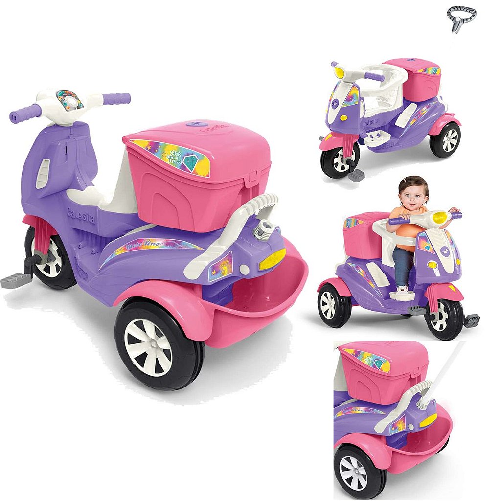 Carrinho Motoca Triciclo Infantil Velocita Rosa Calesita