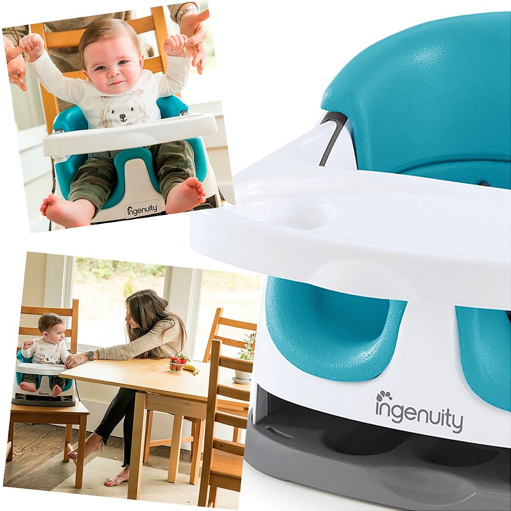 Cadeira de Papa Portatil Ingenuity Baby Base Seat 2x1 Azul - Maçã Verde Baby