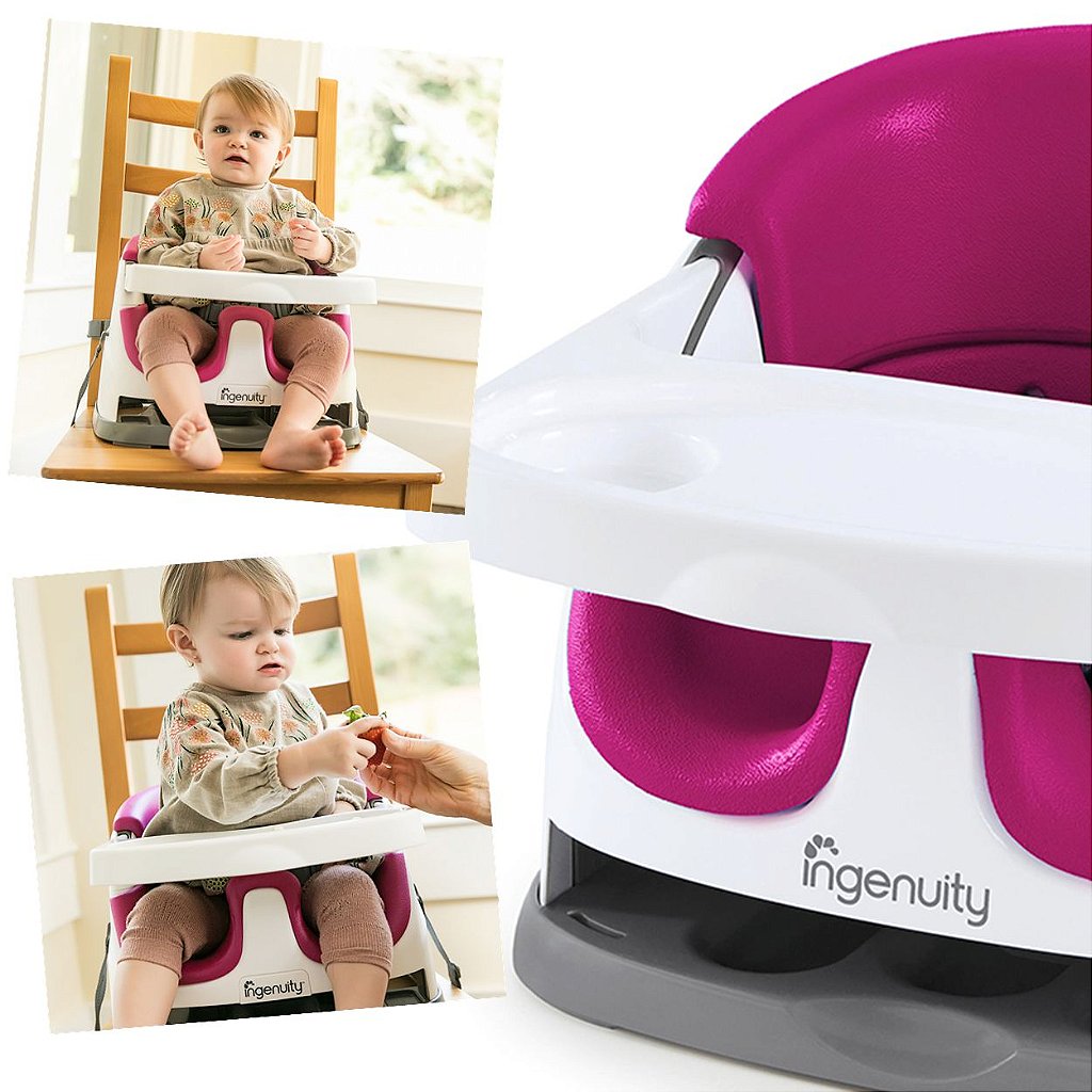 Cadeirinha de Alimentação Ingenuity Baby Base Seat 2x1 Rosa - Maçã Verde  Baby