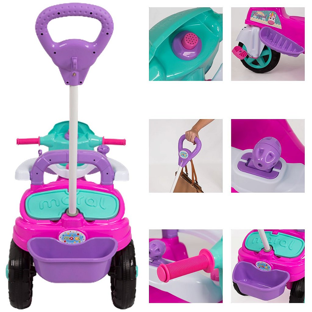 Triciclo Infantil Menina E Menino Velotrol Carrinho Passeio