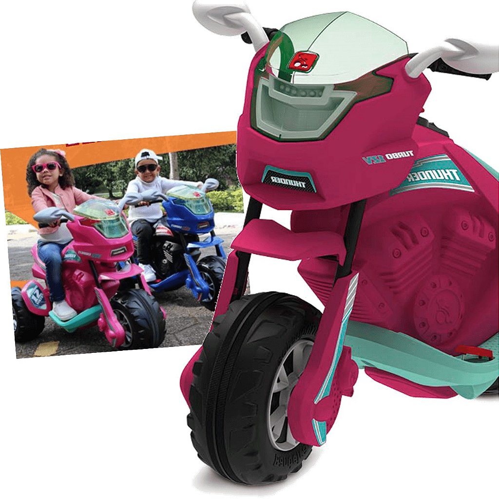 Moto Eletrica Infantil Bandeirante XT3 6V Pink Rosa Meninas - Maçã