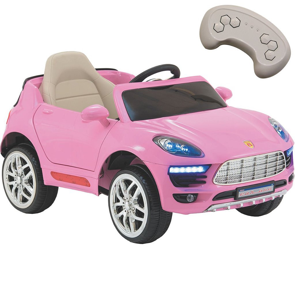Carro elétrico infantil rosa 2 lugares