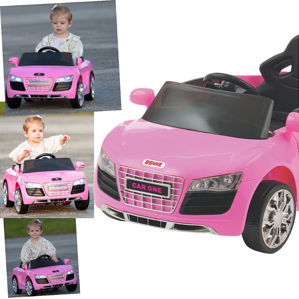 Carro Carrinho Elétrico Menino Menina Luxo Rosa Bateria