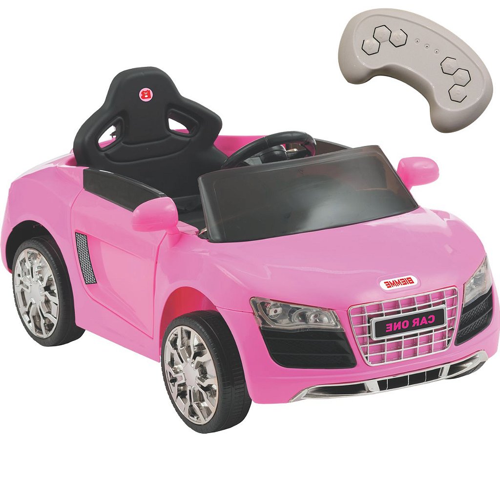 Carro elétrico infantil rosa 2 lugares