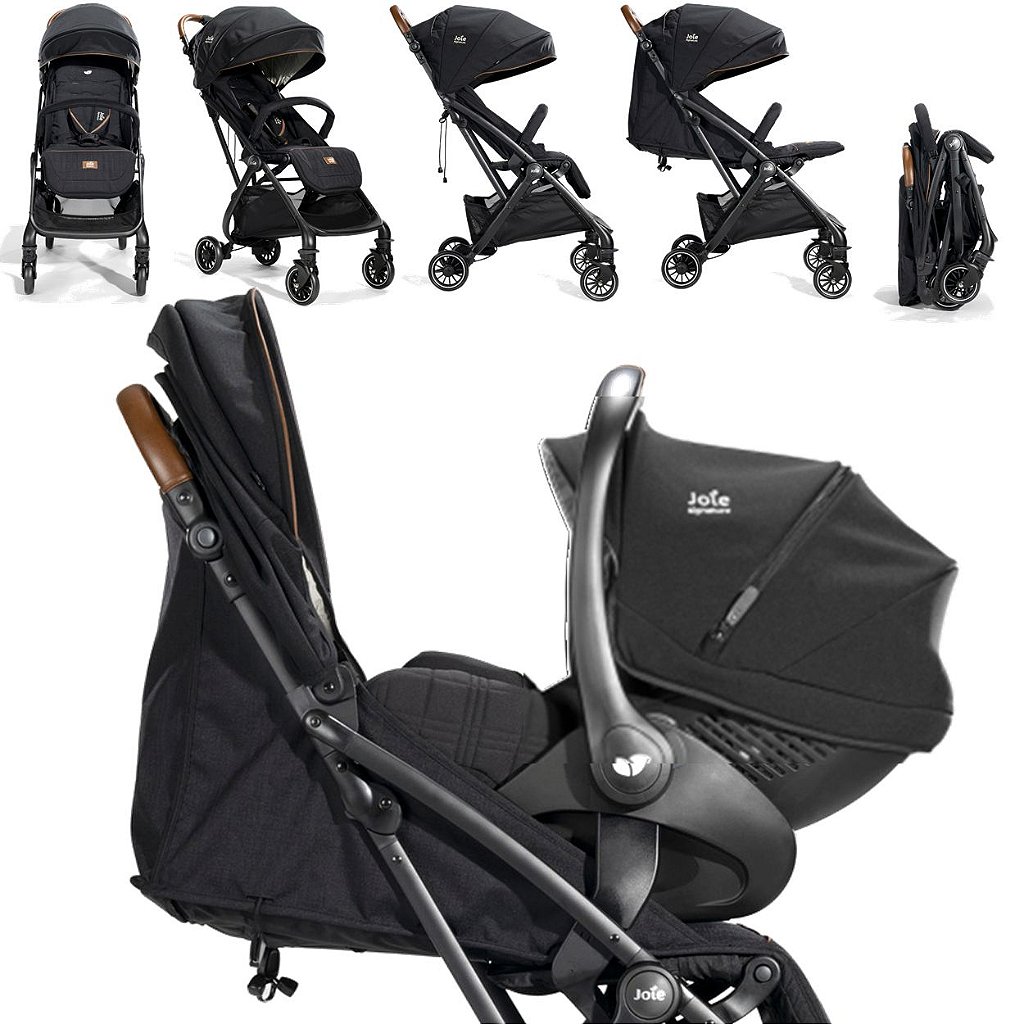 Carrinho de Bebe Passeio Joie Aeria com Bebe Conforto Carbon - Maçã Verde  Baby